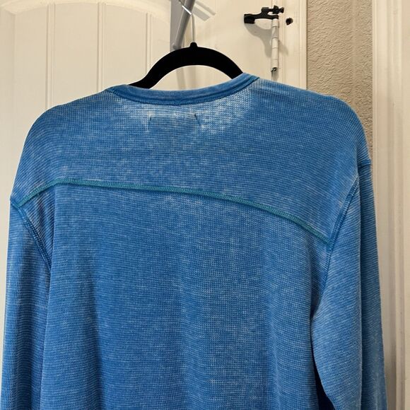 Volcom Stone Thermal Waffle Long Sleeve Shirt Mens Size M Burnout Teal - Picture 9 of 12